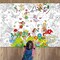Giant Fairy Garden Coloring Poster for Kids – Jumbo Spring Fairy Party Coloring Tablecloth, Large Flower Coloring Poster for Classroom, Home, Birthday Party Supplies & Favors